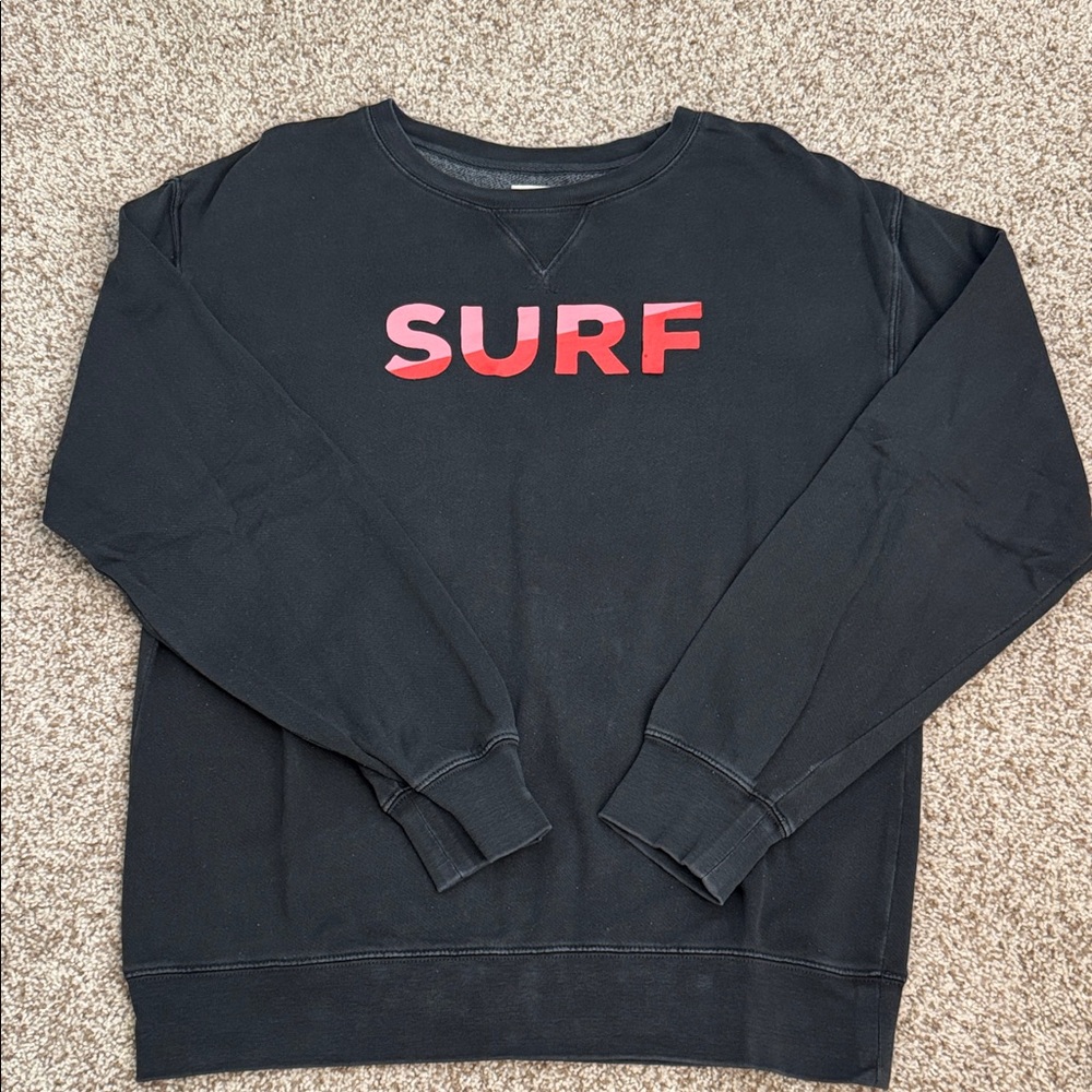 Billabong Black and Red Crewneck Sweatshirt Size: M Excellent ✨